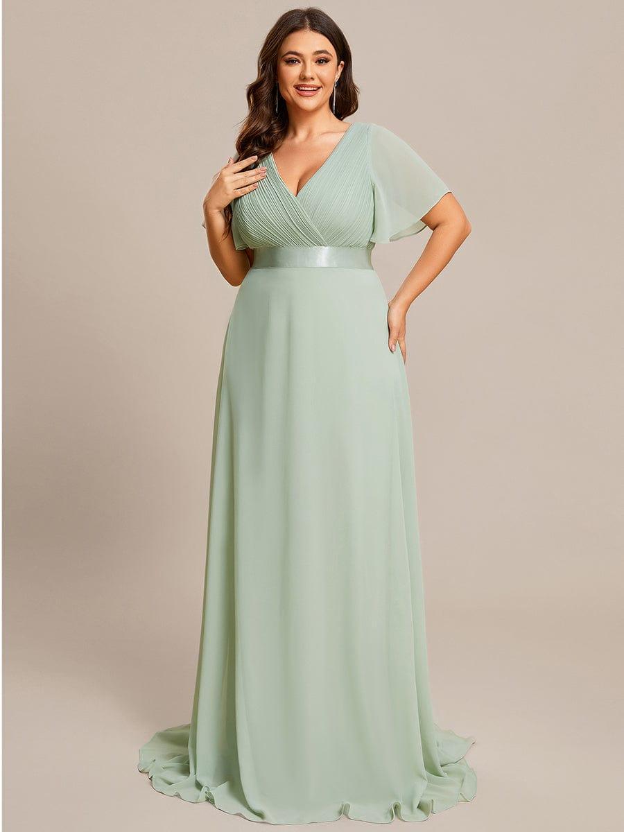 ever MONICA|High Waist Short Sleeves Bridesmaid Dress