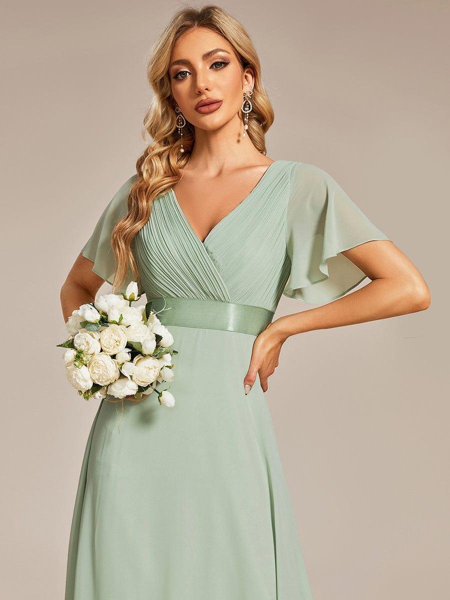 ever MONICA|High Waist Short Sleeves Bridesmaid Dress