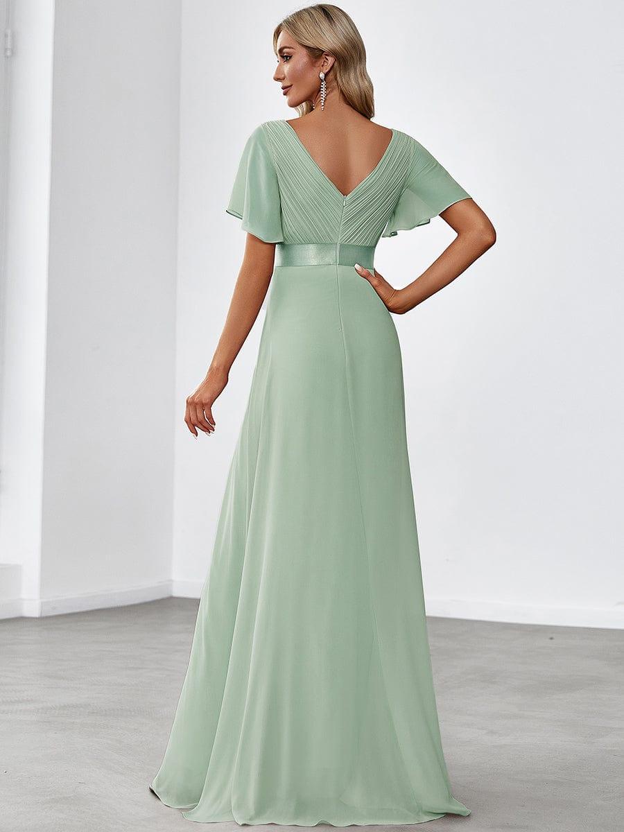 ever MONICA|High Waist Short Sleeves Bridesmaid Dress