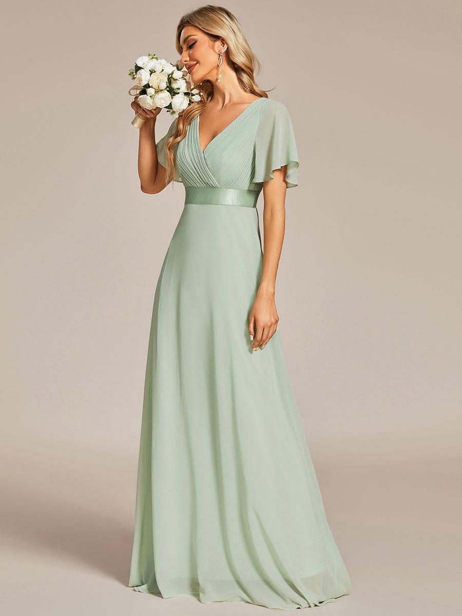 ever MONICA|High Waist Short Sleeves Bridesmaid Dress