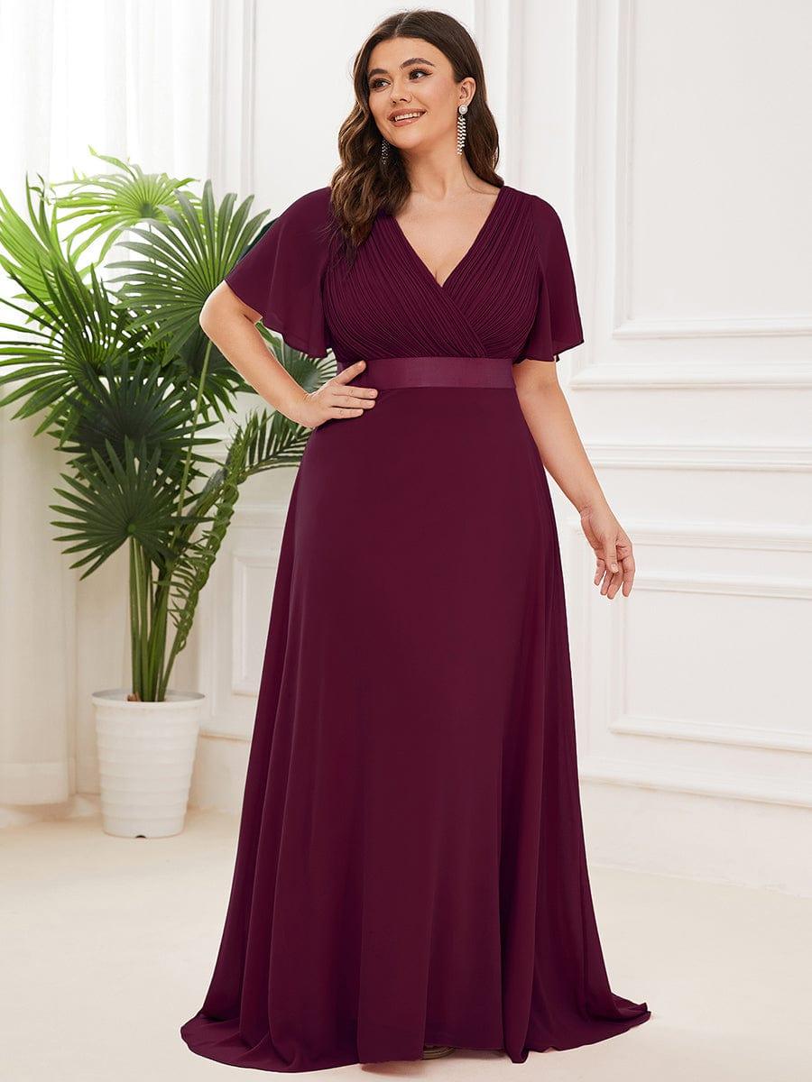 ever MONICA|High Waist Short Sleeves Bridesmaid Dress