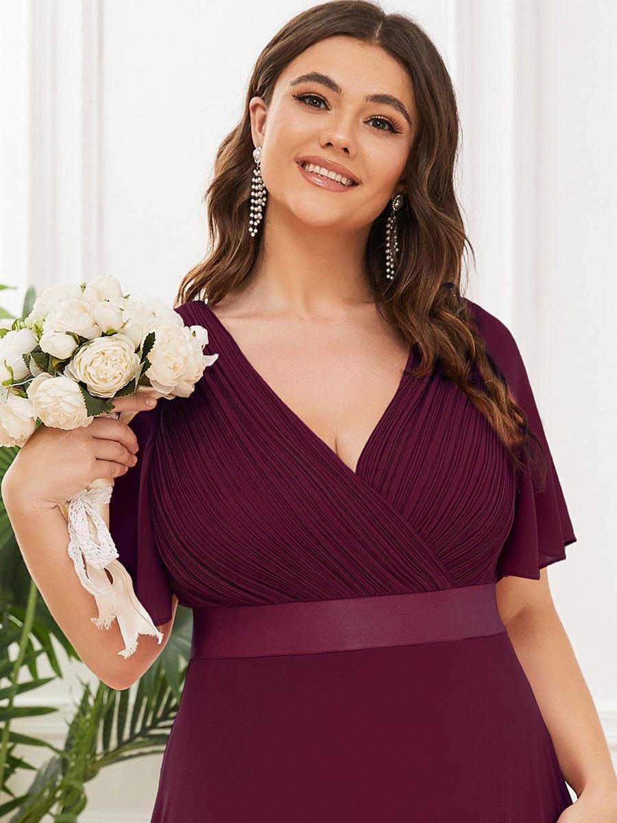 ever MONICA|High Waist Short Sleeves Bridesmaid Dress