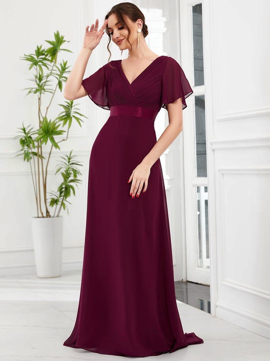 ever MONICA|High Waist Short Sleeves Bridesmaid Dress