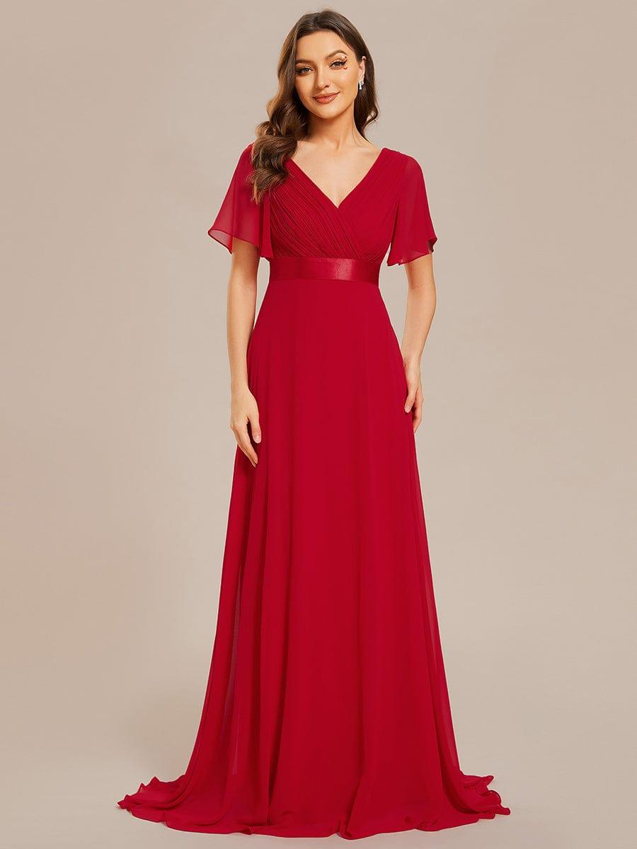 ever MONICA|High Waist Short Sleeves Bridesmaid Dress