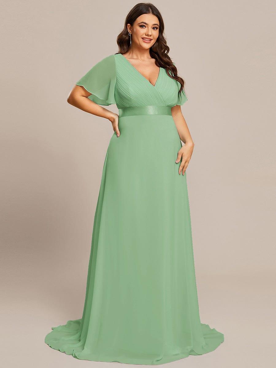 ever MONICA|High Waist Short Sleeves Bridesmaid Dress