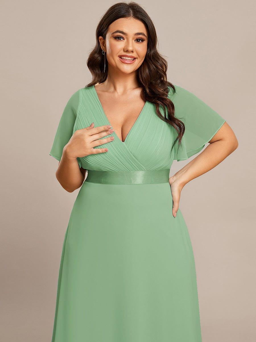 ever MONICA|High Waist Short Sleeves Bridesmaid Dress