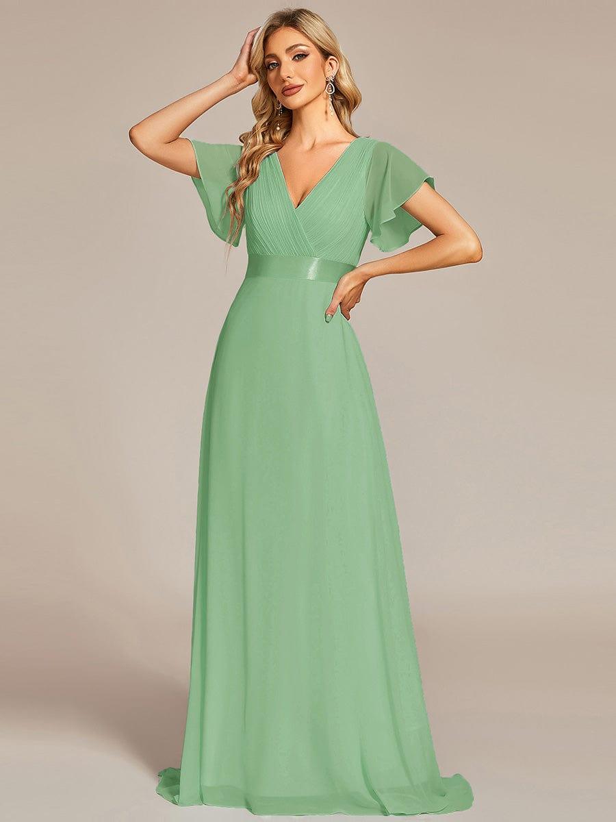 ever MONICA|High Waist Short Sleeves Bridesmaid Dress