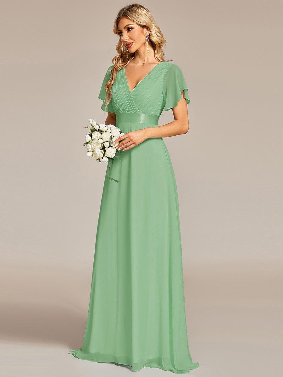ever MONICA|High Waist Short Sleeves Bridesmaid Dress