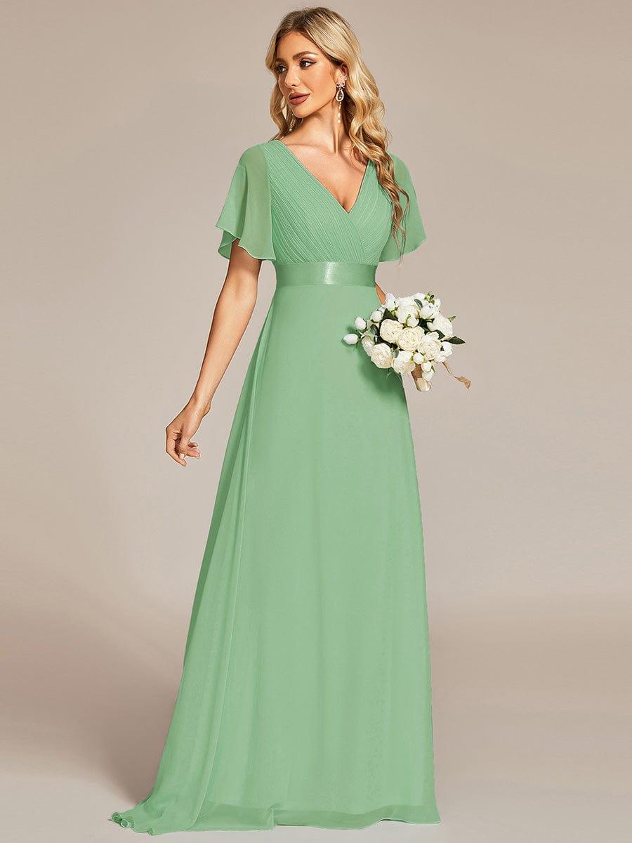 ever MONICA|High Waist Short Sleeves Bridesmaid Dress