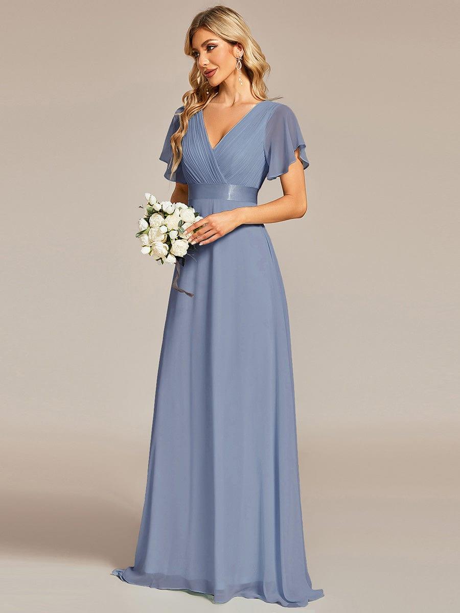 ever MONICA|High Waist Short Sleeves Bridesmaid Dress