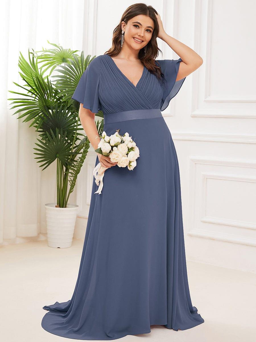 ever MONICA|High Waist Short Sleeves Bridesmaid Dress