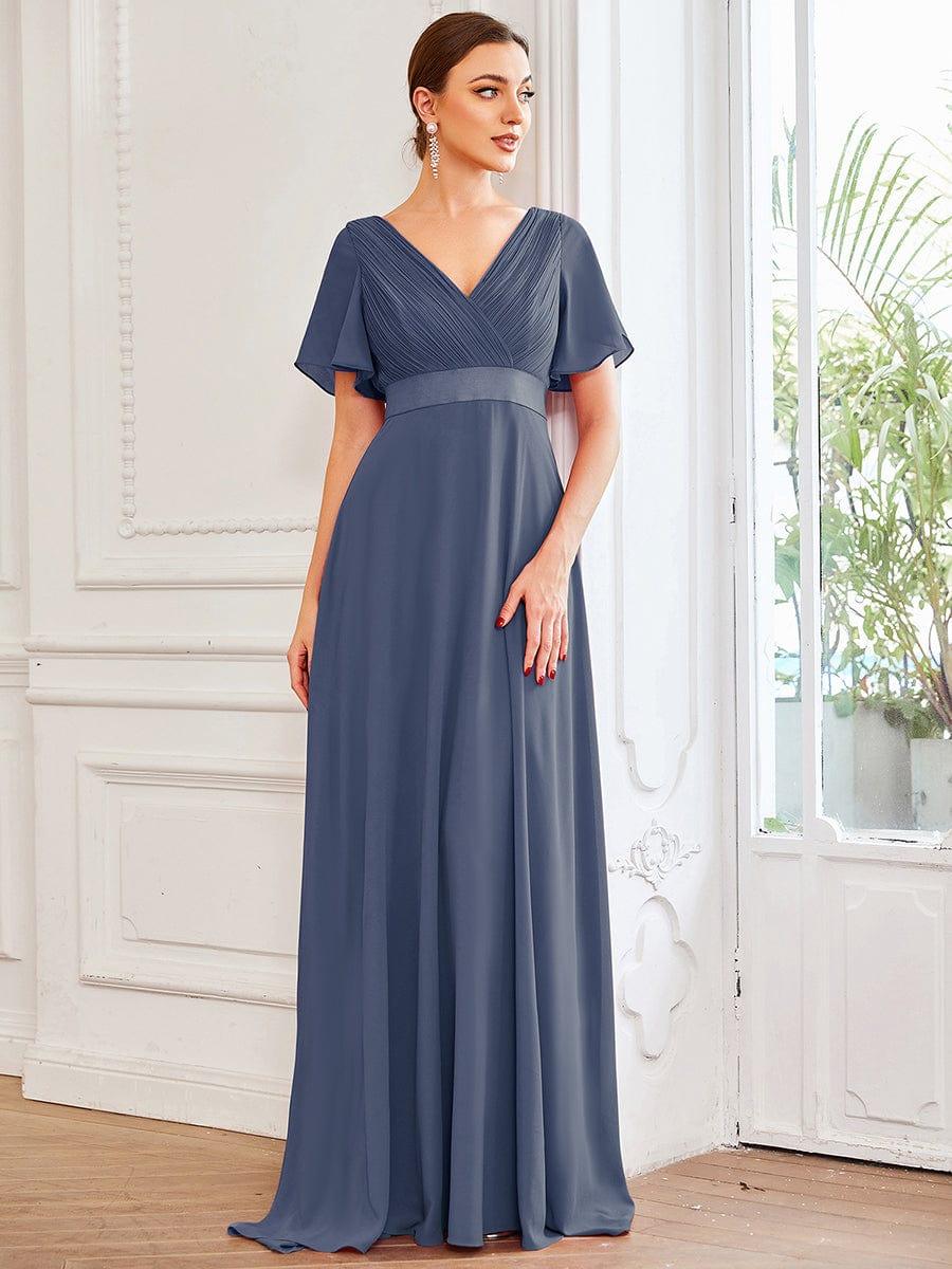 ever MONICA|High Waist Short Sleeves Bridesmaid Dress