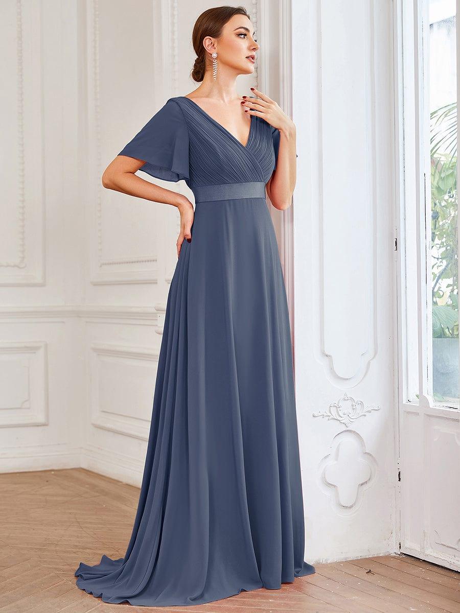 ever MONICA|High Waist Short Sleeves Bridesmaid Dress