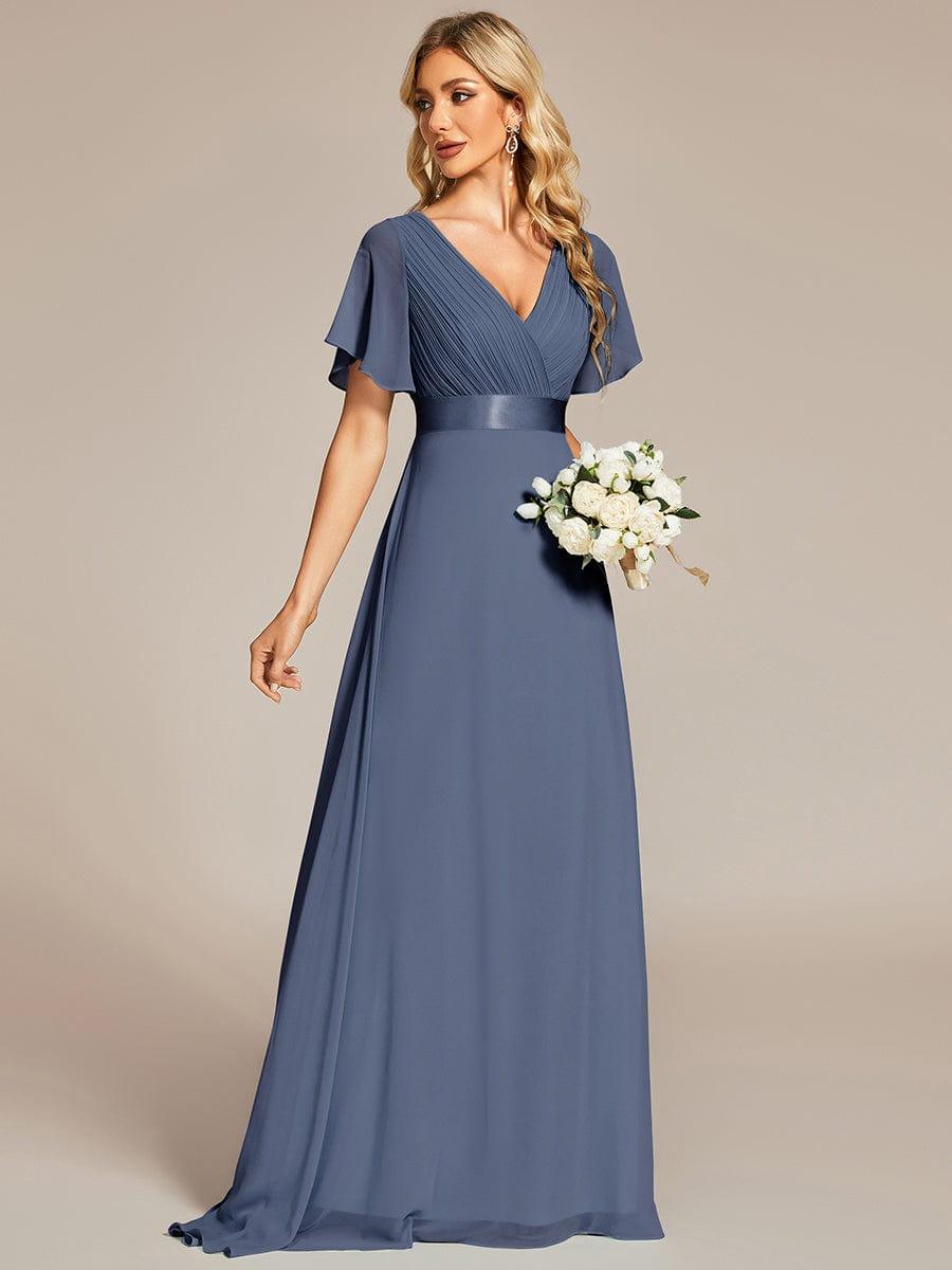 ever MONICA|High Waist Short Sleeves Bridesmaid Dress