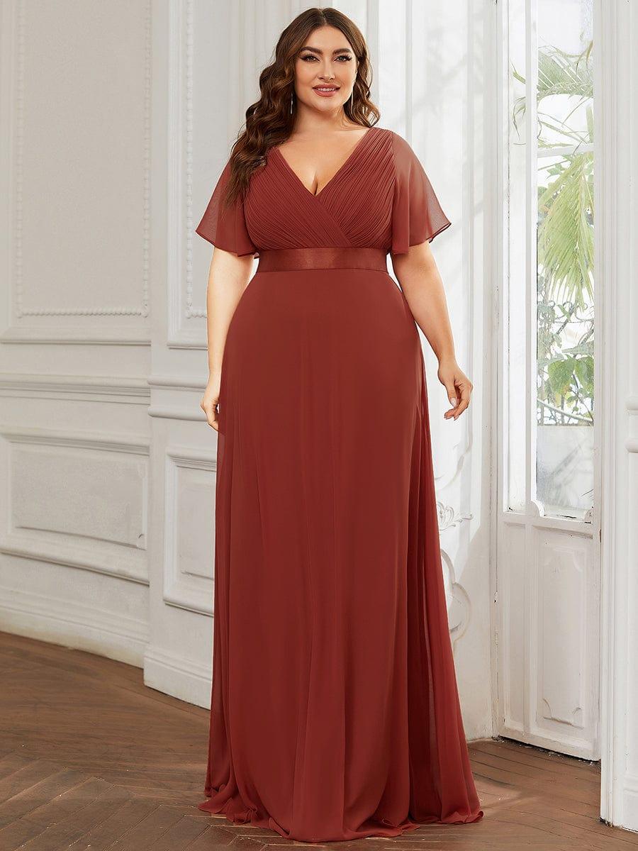 ever MONICA|High Waist Short Sleeves Bridesmaid Dress