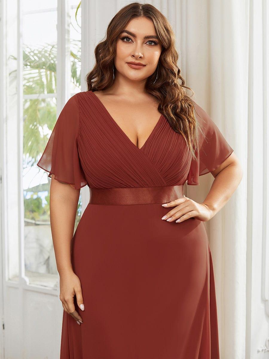 ever MONICA|High Waist Short Sleeves Bridesmaid Dress