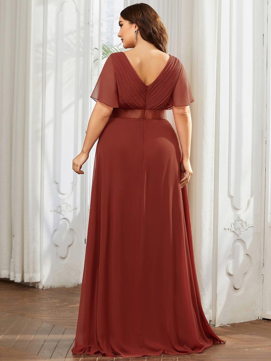 ever MONICA|High Waist Short Sleeves Bridesmaid Dress