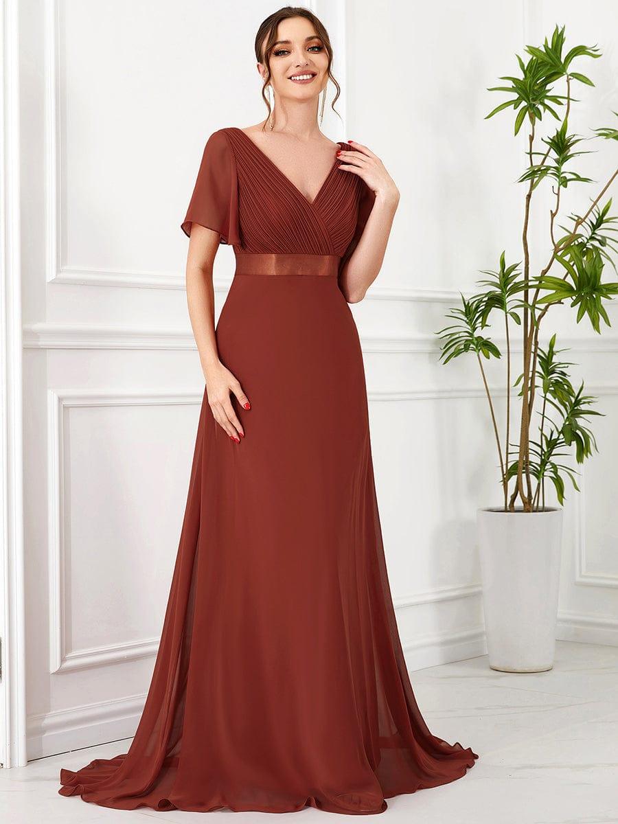 ever MONICA|High Waist Short Sleeves Bridesmaid Dress