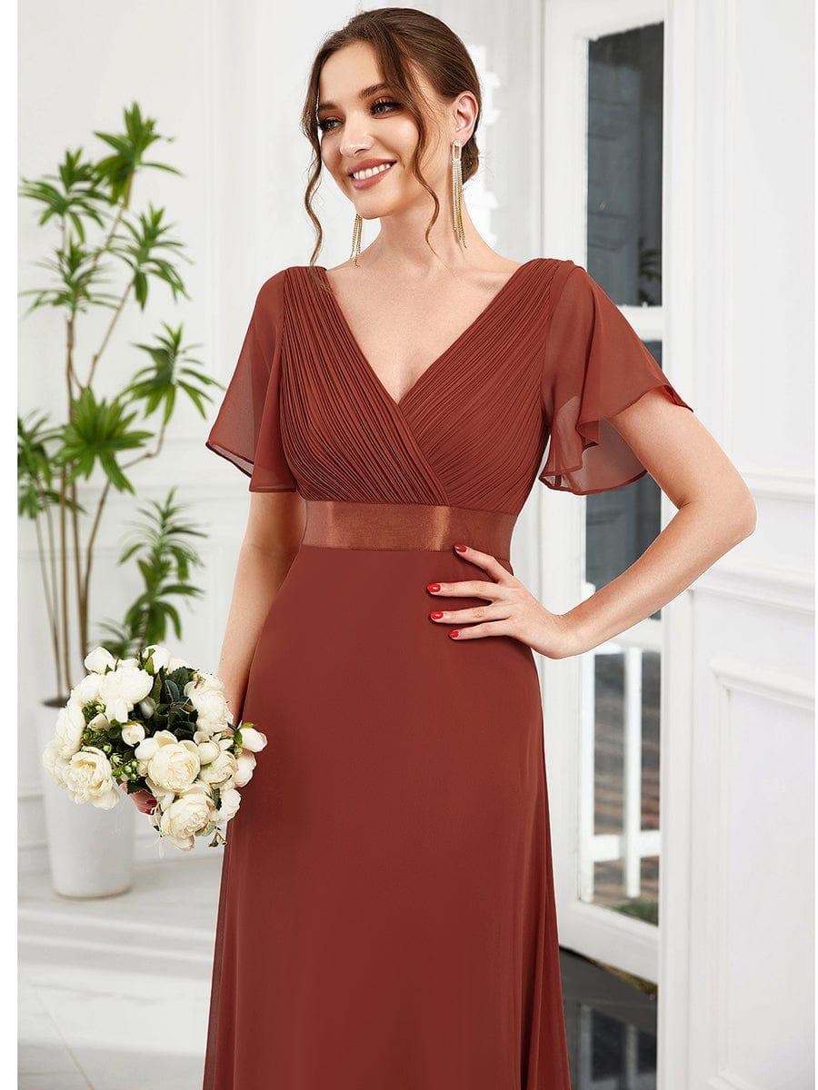 ever MONICA|High Waist Short Sleeves Bridesmaid Dress