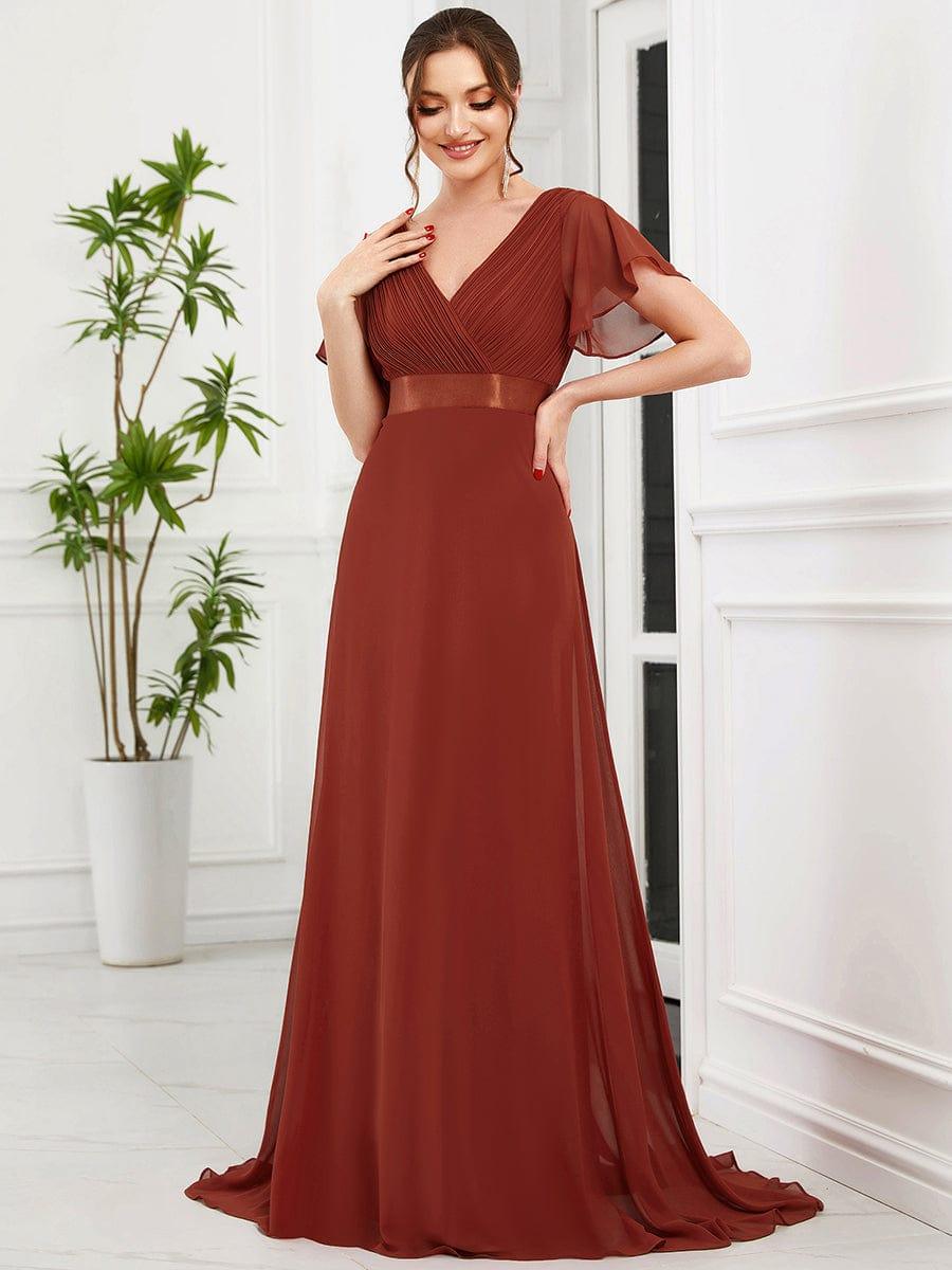 ever MONICA|High Waist Short Sleeves Bridesmaid Dress