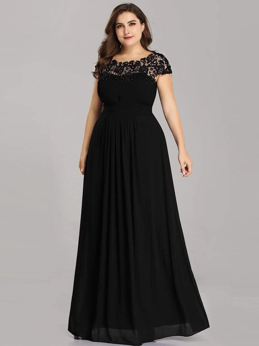 Elegant Maxi Long Lace Cap Sleeve Bridesmaid Dress(Final Sale)