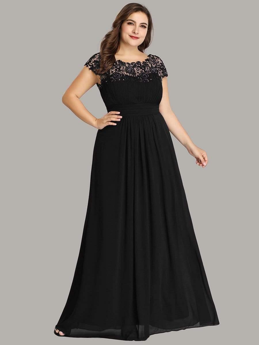 Elegant Maxi Long Lace Cap Sleeve Bridesmaid Dress(Final Sale)