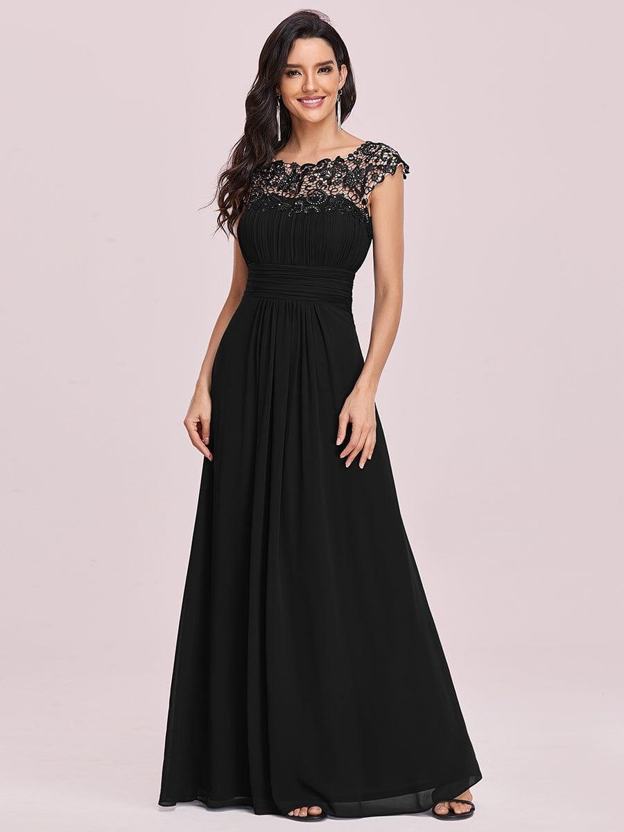 Elegant Maxi Long Lace Cap Sleeve Bridesmaid Dress(Final Sale)