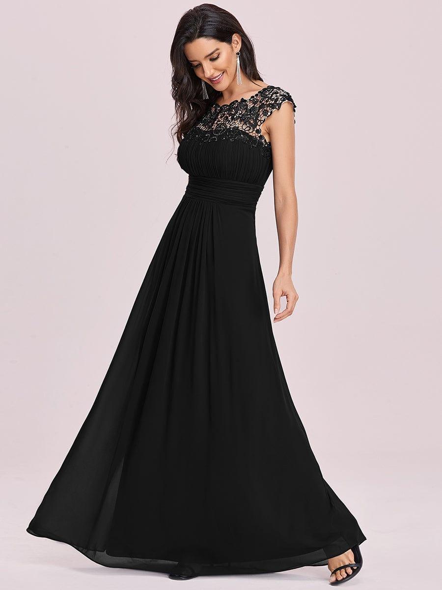 Elegant Maxi Long Lace Cap Sleeve Bridesmaid Dress(Final Sale)