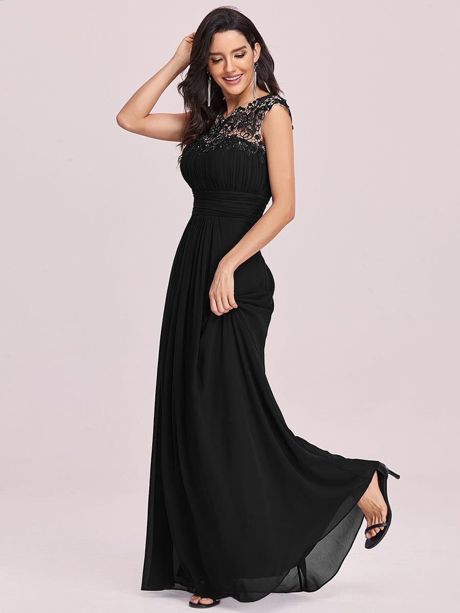 Elegant Maxi Long Lace Cap Sleeve Bridesmaid Dress(Final Sale)