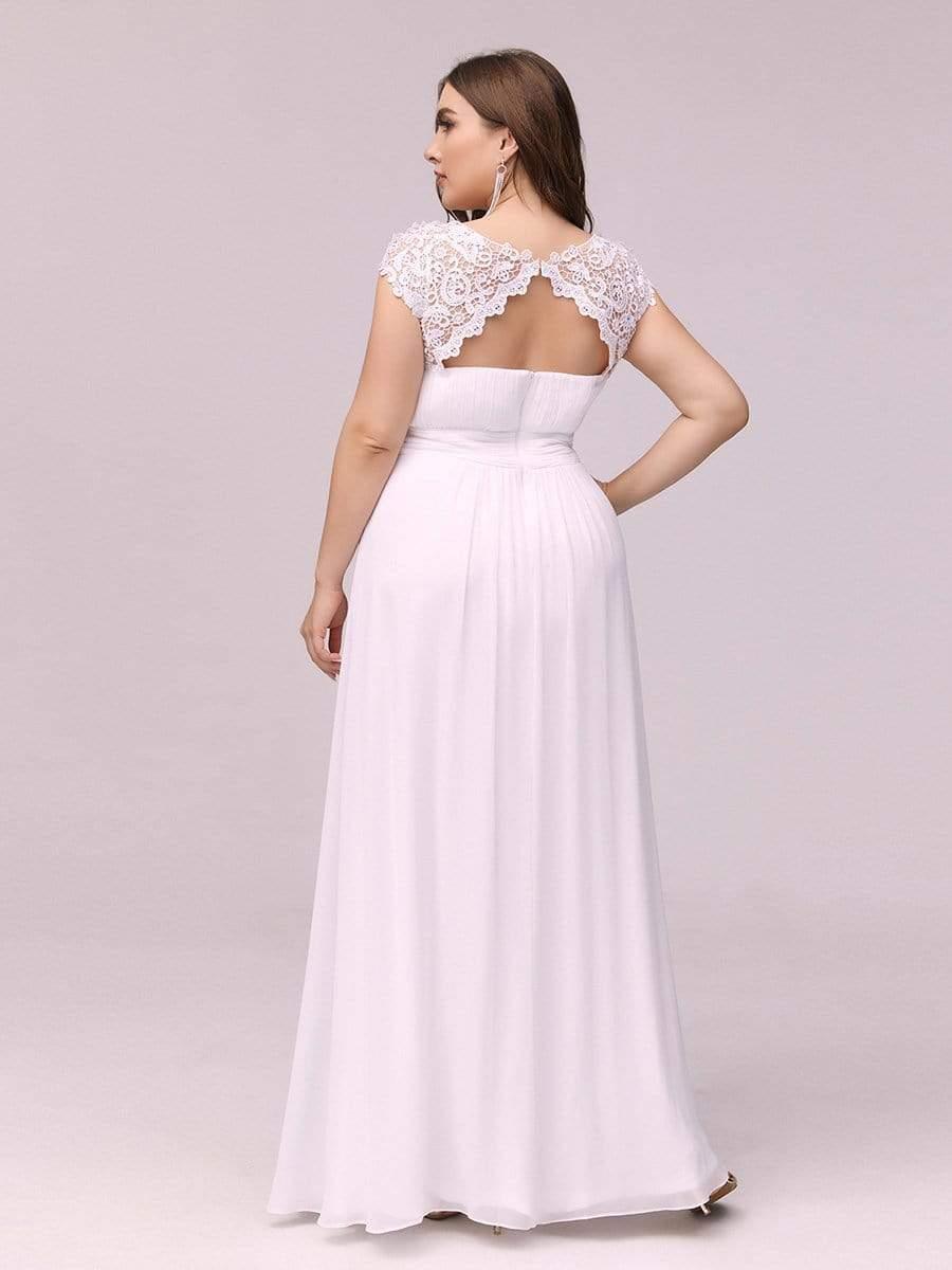 Elegant Maxi Long Lace Cap Sleeve Bridesmaid Dress(Final Sale)