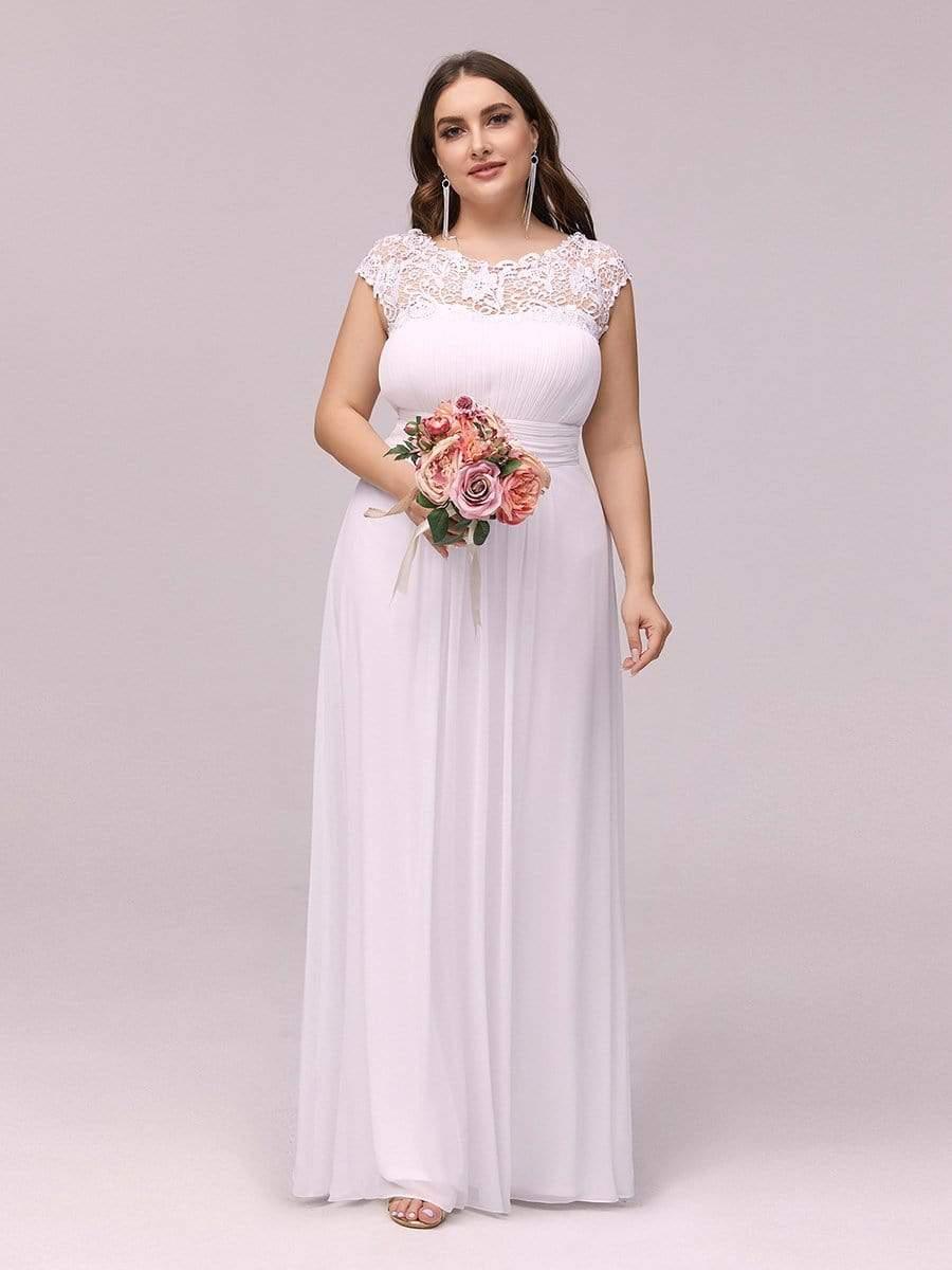 Elegant Maxi Long Lace Cap Sleeve Bridesmaid Dress(Final Sale)