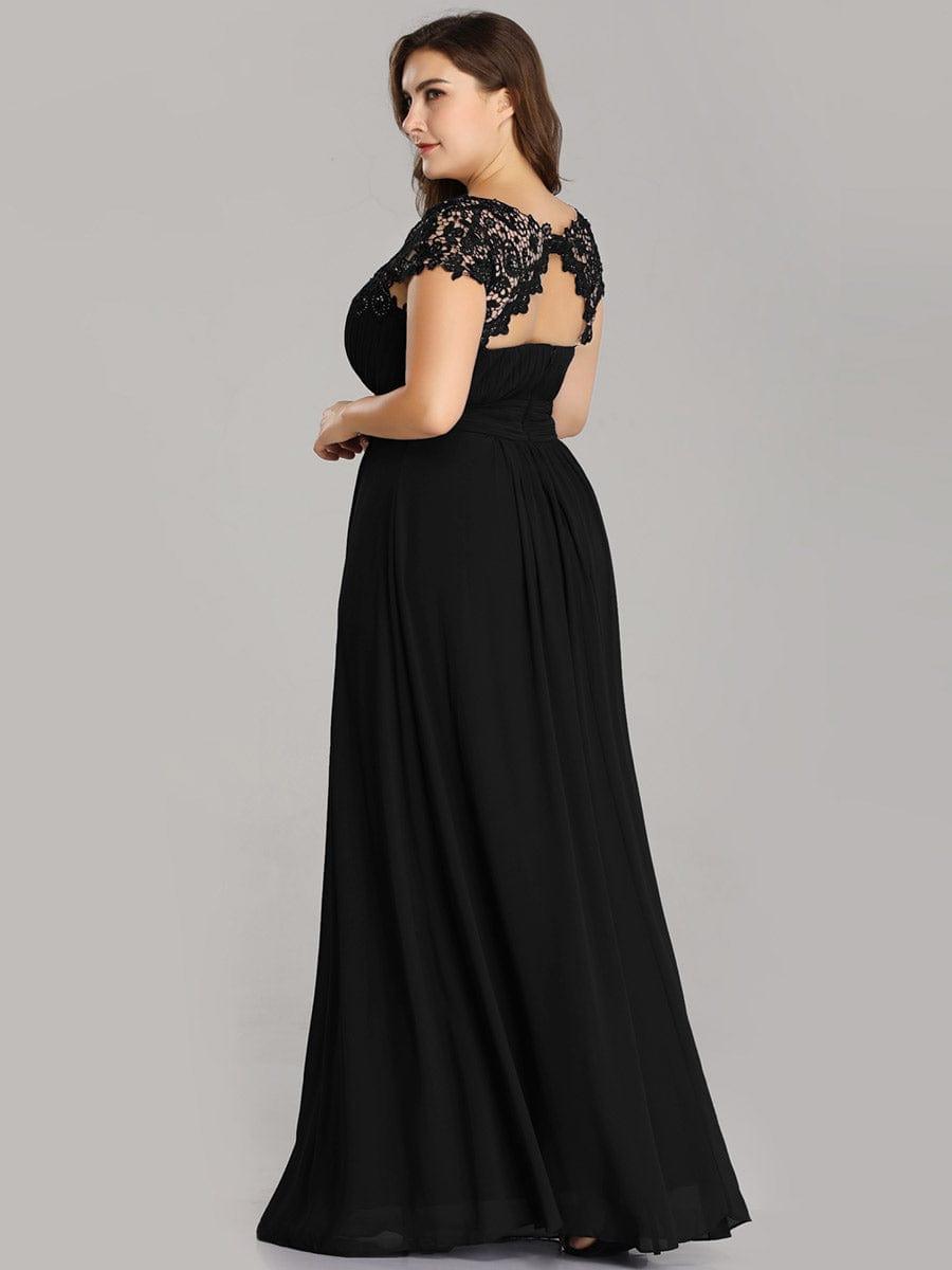 Elegant Maxi Long Lace Cap Sleeve Bridesmaid Dress(Final Sale)