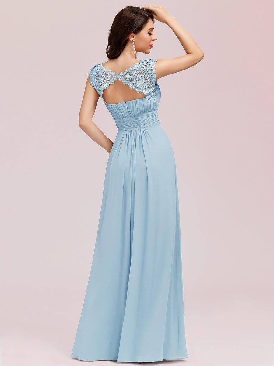 Elegant Maxi Long Lace Cap Sleeve Bridesmaid Dress(Final Sale)