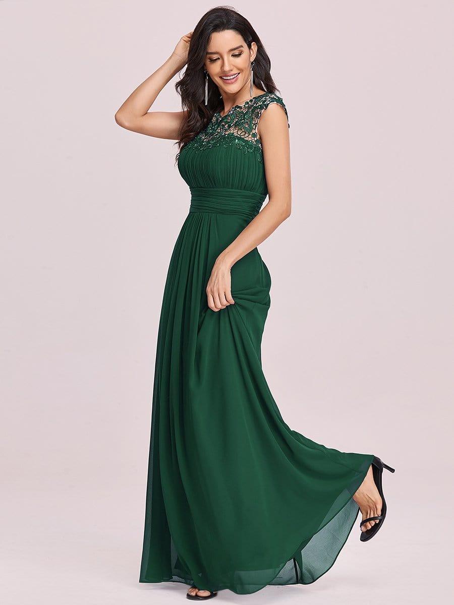 Elegant Maxi Long Lace Cap Sleeve Bridesmaid Dress(Final Sale)