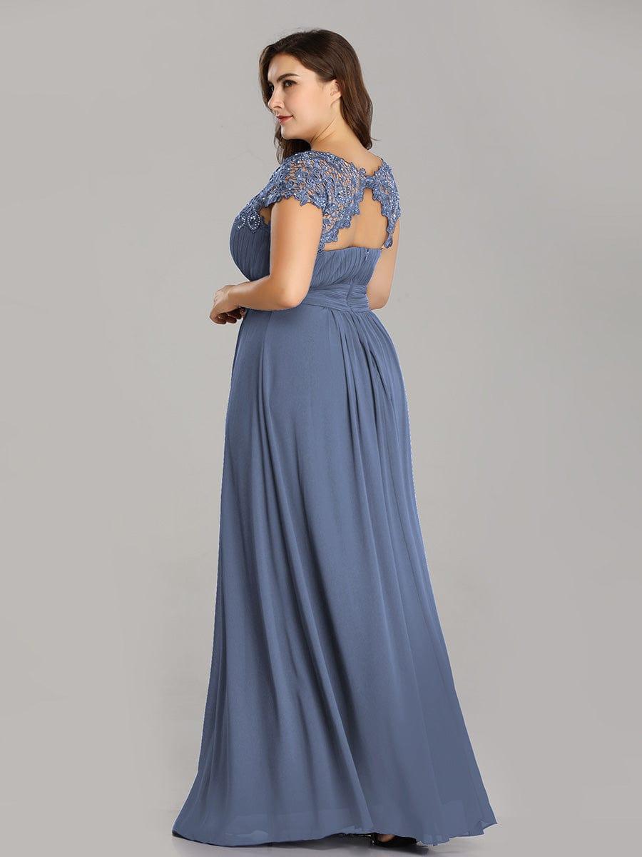 Elegant Maxi Long Lace Cap Sleeve Bridesmaid Dress(Final Sale)
