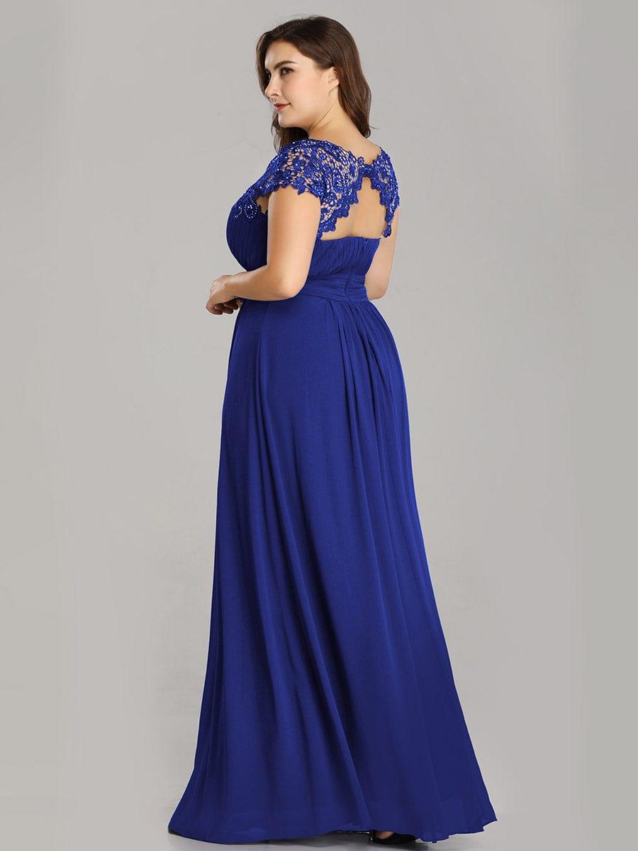 Elegant Maxi Long Lace Cap Sleeve Bridesmaid Dress(Final Sale)