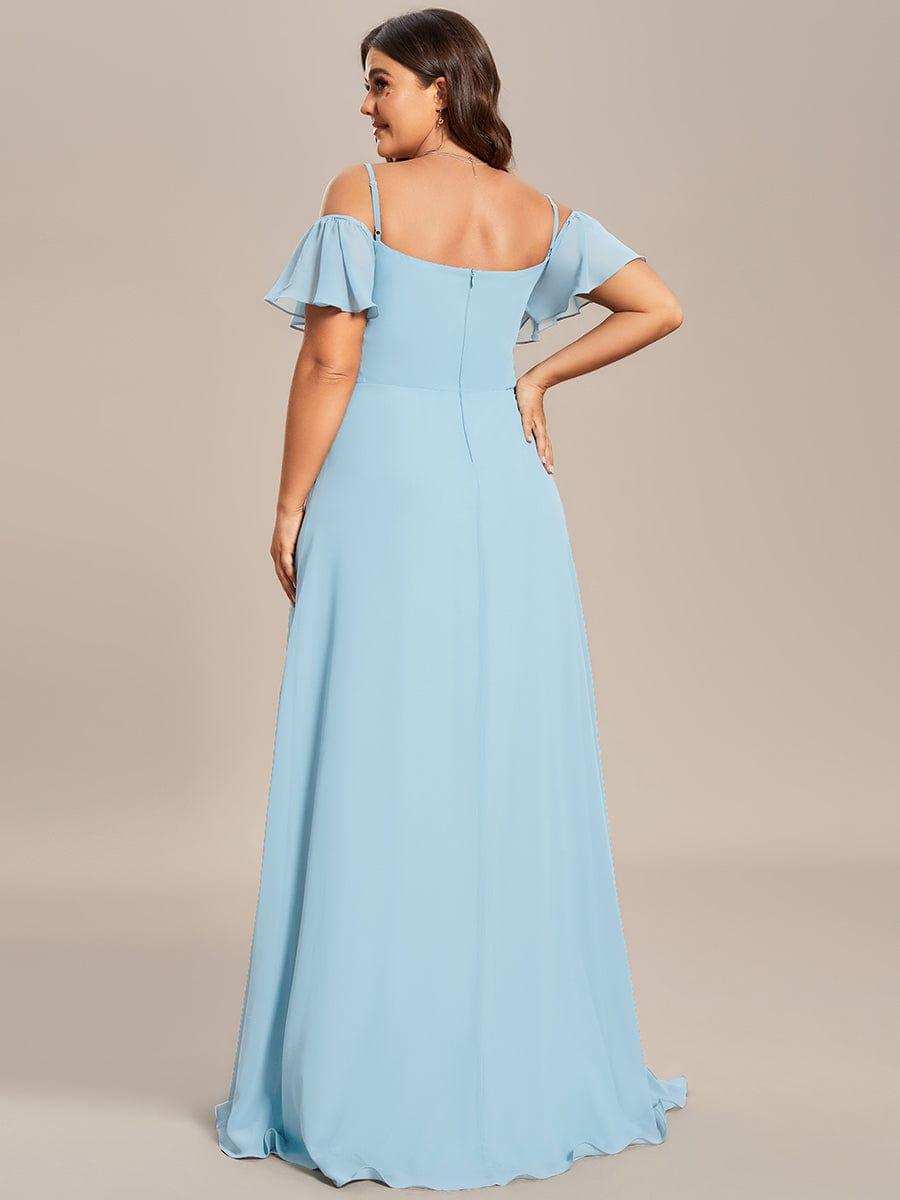 ever REYA|Stylish Cold-Shoulder Floor Length Bridesmaid Dress with Side Slit