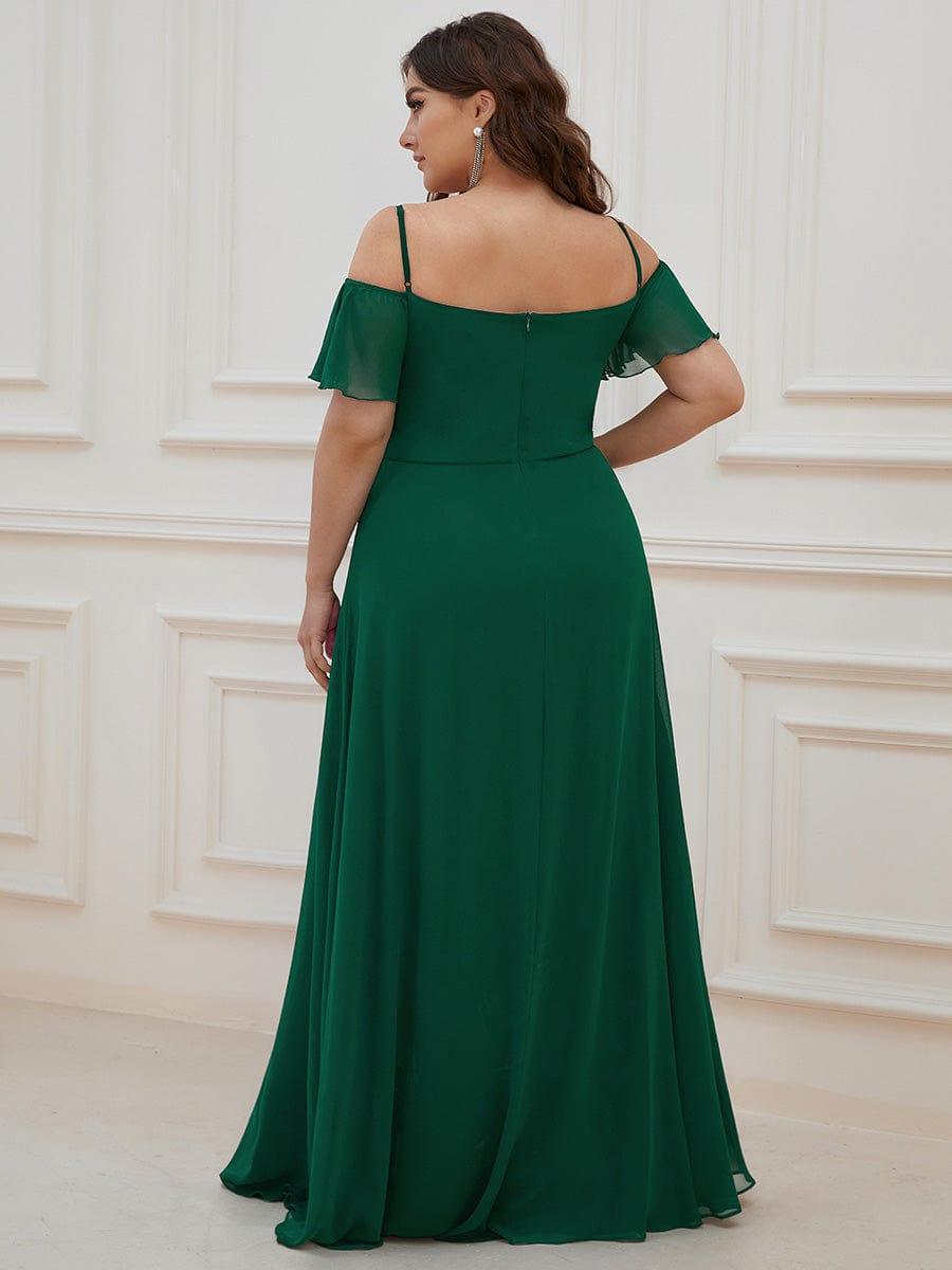 ever REYA|Stylish Cold-Shoulder Floor Length Bridesmaid Dress with Side Slit