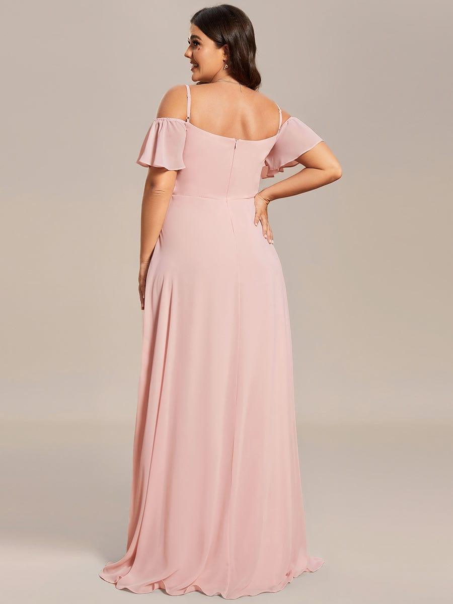 ever REYA|Stylish Cold-Shoulder Floor Length Bridesmaid Dress with Side Slit
