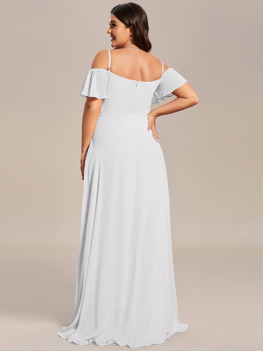 ever REYA|Stylish Cold-Shoulder Floor Length Bridesmaid Dress with Side Slit