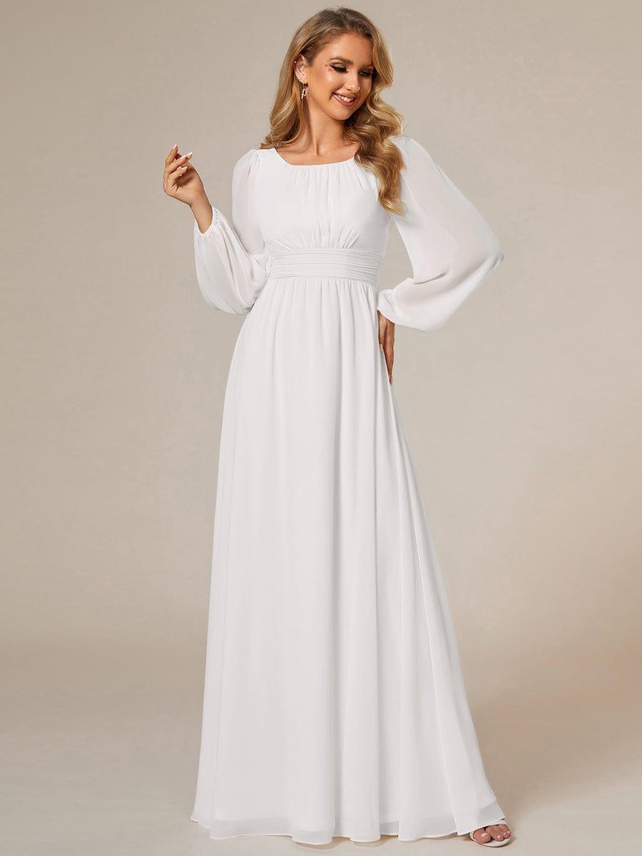 ever CELESTE|Chiffon Long Sleeve Pleated Maxi Bridesmaid Dress
