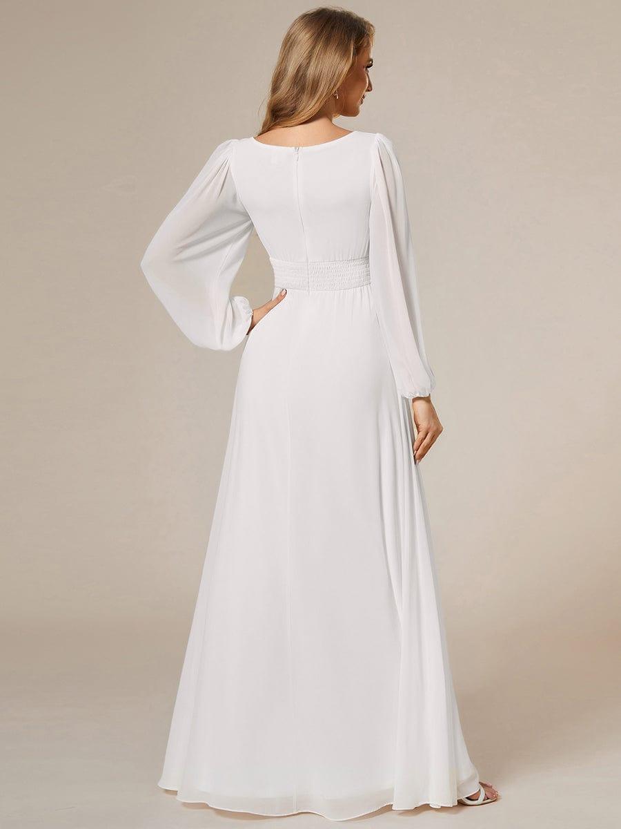 ever CELESTE|Chiffon Long Sleeve Pleated Maxi Bridesmaid Dress