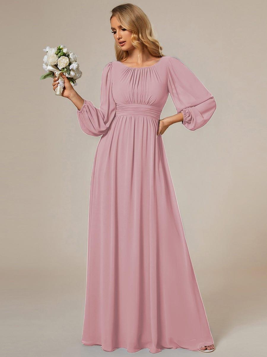 ever CELESTE|Chiffon Long Sleeve Pleated Maxi Bridesmaid Dress
