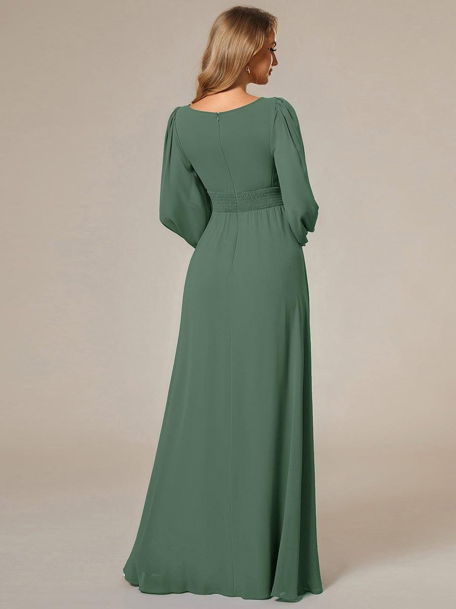 ever CELESTE|Chiffon Long Sleeve Pleated Maxi Bridesmaid Dress