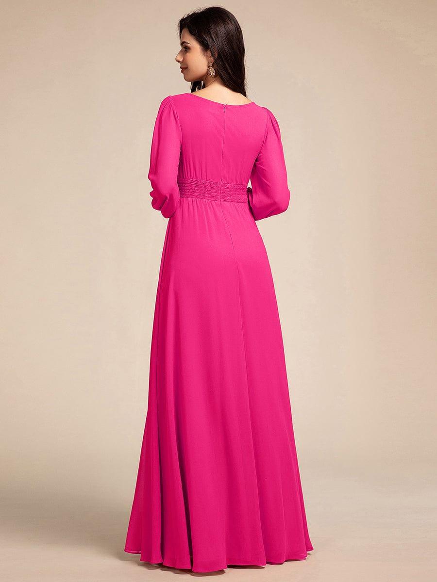 ever CELESTE|Chiffon Long Sleeve Pleated Maxi Bridesmaid Dress