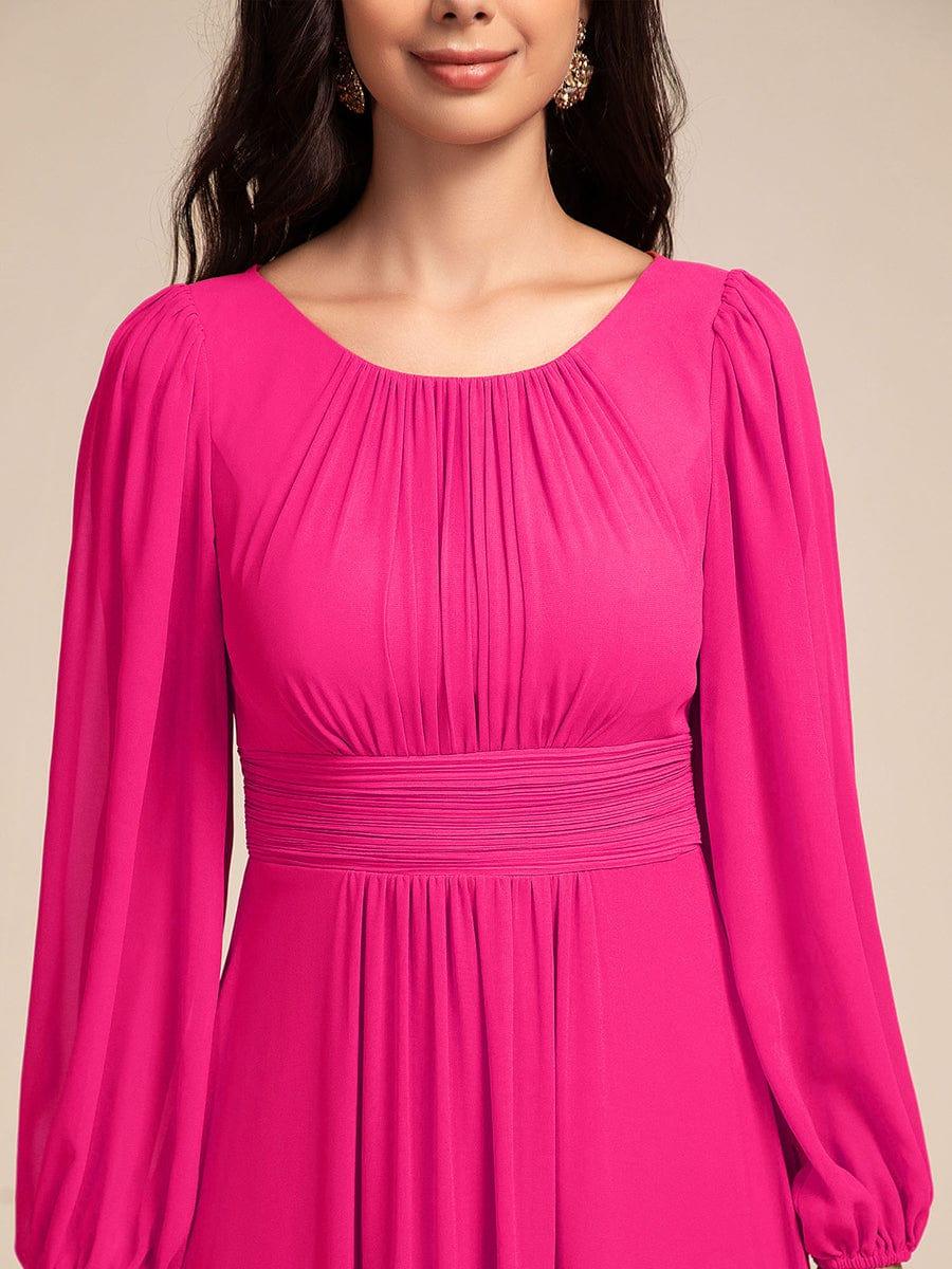 ever CELESTE|Chiffon Long Sleeve Pleated Maxi Bridesmaid Dress