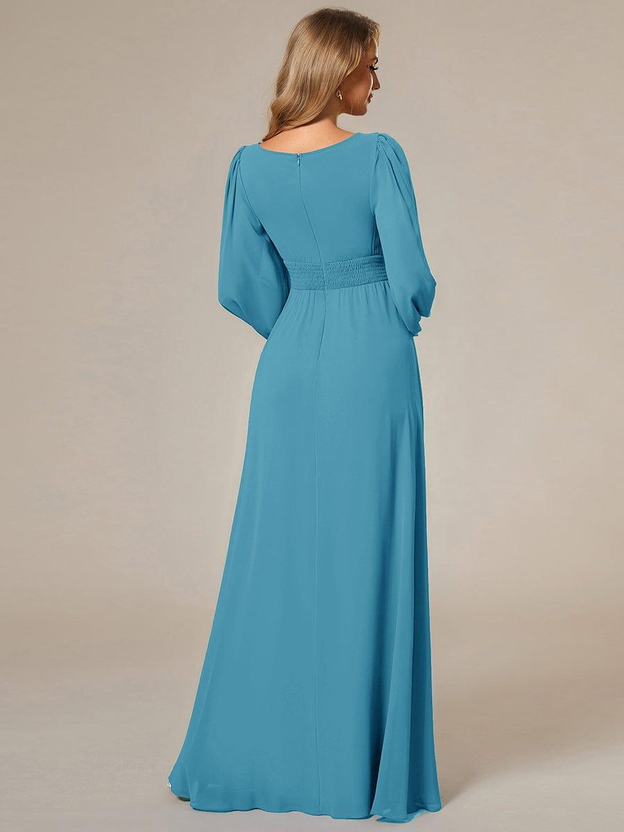 ever CELESTE|Chiffon Long Sleeve Pleated Maxi Bridesmaid Dress