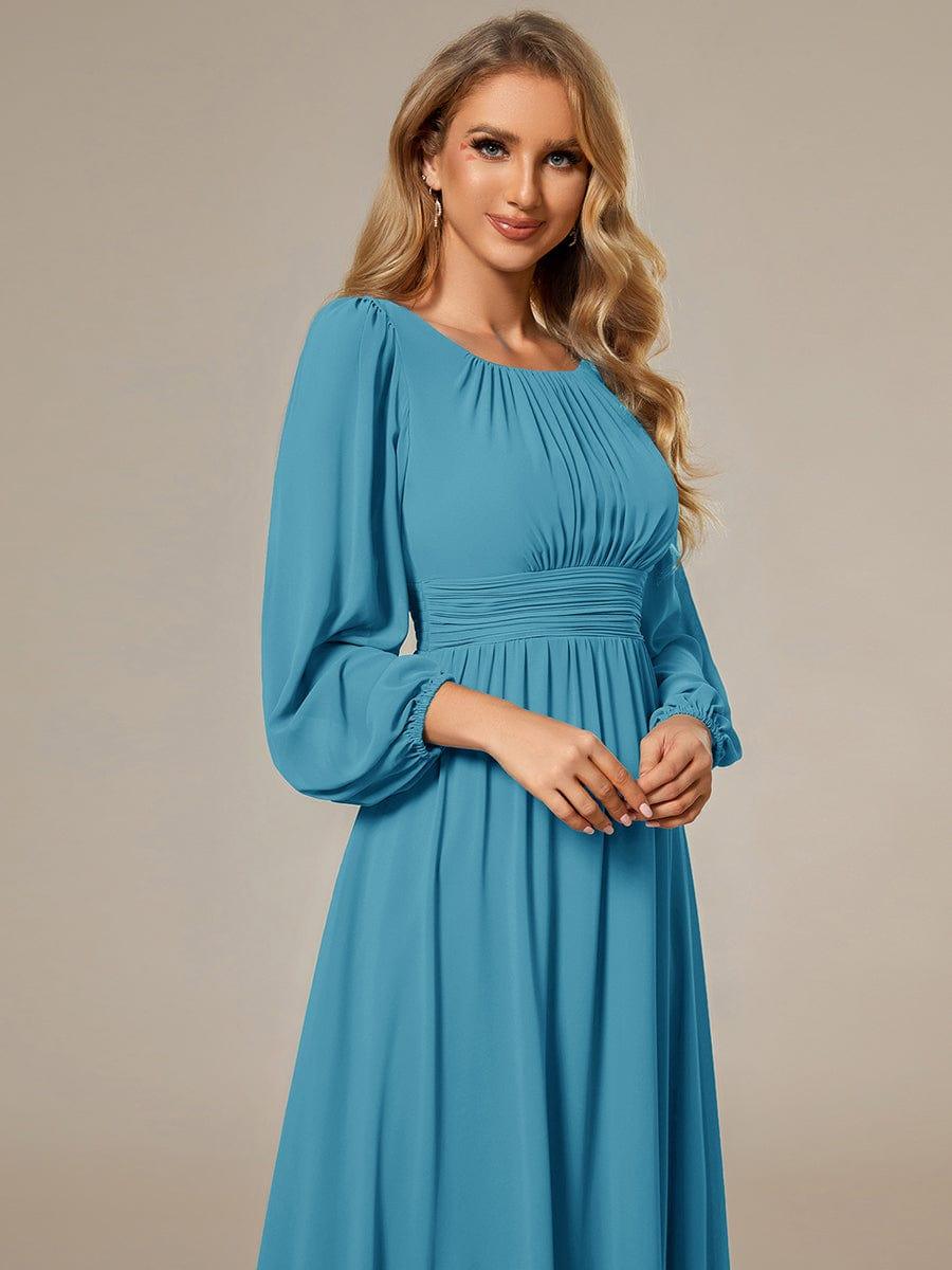 ever CELESTE|Chiffon Long Sleeve Pleated Maxi Bridesmaid Dress