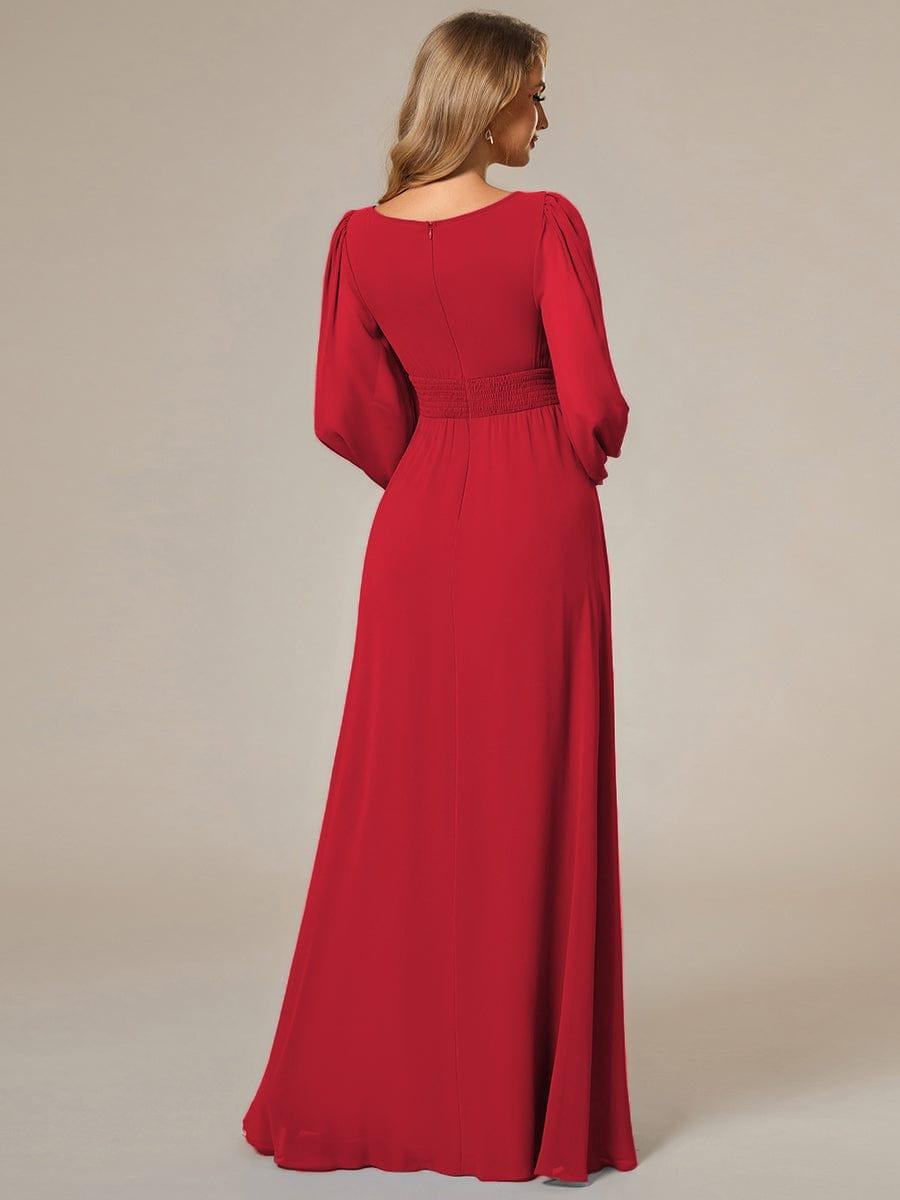 ever CELESTE|Chiffon Long Sleeve Pleated Maxi Bridesmaid Dress