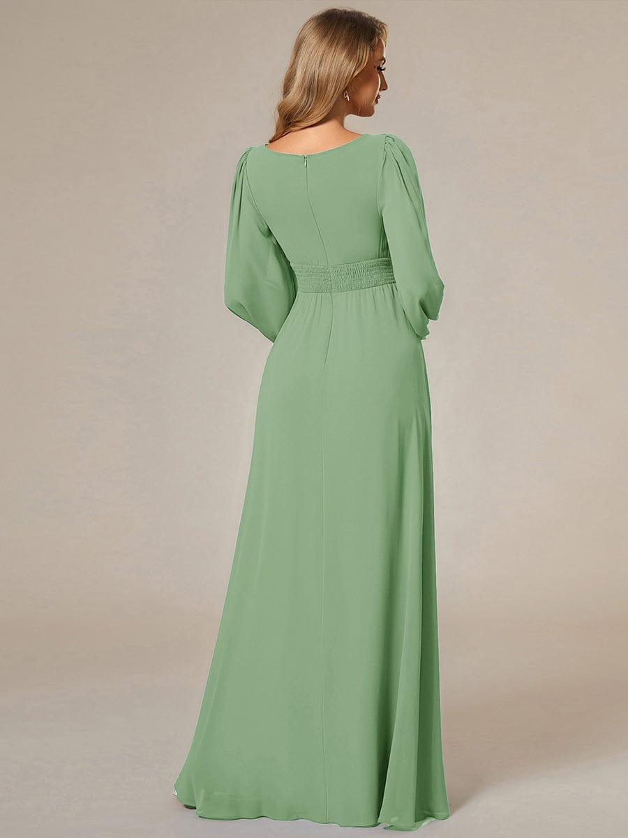 ever CELESTE|Chiffon Long Sleeve Pleated Maxi Bridesmaid Dress